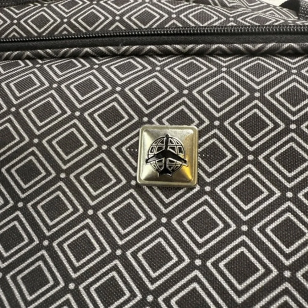 Unisex Geometric Lightweight Travel Luggage Carry‎ On Rolling Bag Black White